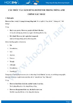 Cấu trúc và cách dùng However trong Tiếng Anh chính xác nhất