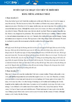 Tuyển tập các đoạn văn viết về thời tiết bằng Tiếng Anh hay nhất