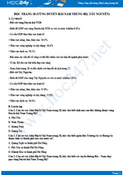 Luyện tập kỹ năng đọc Atlat địa lý Việt Nam trang 28 Địa lý 12