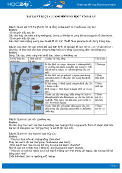 Bài tập về Ruột Khoang môn Sinh học 7 có đáp án