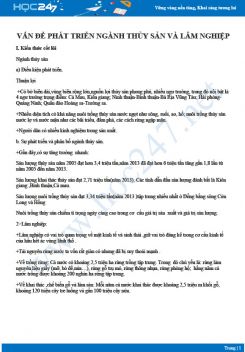 Luyện tập Vấn đề phát triển ngành thủy sản và lâm nghiệp Địa lý 12