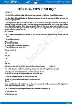 Lý thuyết ôn tập Giai đoạn tiến hóa tiền sinh học Sinh học 12