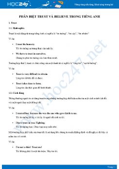 Phân biệt Trust và Believe trong Tiếng Anh