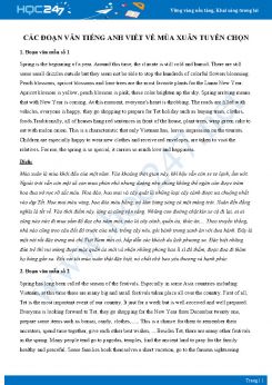 Các đoạn văn Tiếng Anh viết về mùa xuân tuyển chọn
