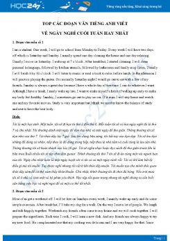 Top các đoạn văn Tiếng Anh viết về ngày nghỉ cuối tuần hay nhất