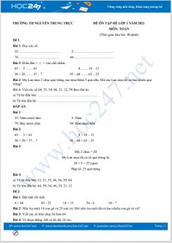 Bộ 5 đề ôn tập hè Toán lớp 1 có đáp án Trường TH Nguyễn Trung Trực