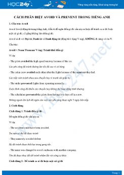 Cách phân biệt Avoid và Prevent trong Tiếng Anh