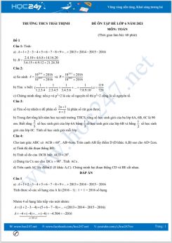 Bộ 5 đề ôn tập hè Toán 6 có đáp án năm 2021 Trường THCS Thái Thịnh