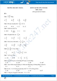 Bộ 5 đề ôn tập hè Toán 6 có đáp án năm 2021 Trường THCS Đức Thắng