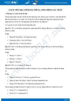 Cách viết địa chỉ bằng Tiếng Anh chính xác nhất