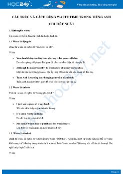 Cấu trúc và cách dùng Waste time trong Tiếng Anh chi tiết nhất