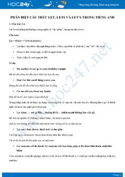 Phân biệt cấu trúc Let, Lets và Let’s trong Tiếng Anh