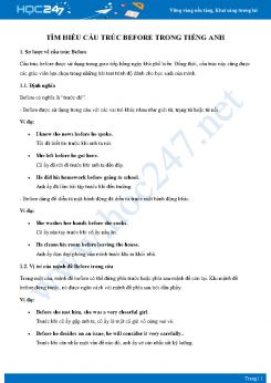 Tìm hiểu cấu trúc Before trong Tiếng Anh