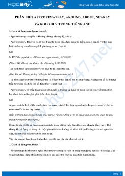 Phân biệt Approximately, Around, About, Nearly và Roughly trong Tiếng Anh
