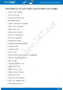 Tổng hợp các từ vựng Tiếng Anh về thiên tai cần biết