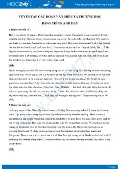 Tuyển tập các đoạn văn miêu tả trường học bằng Tiếng Anh hay