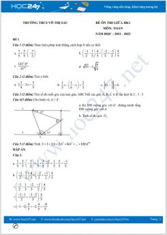 Bộ 4 đề thi giữa HK1 môn Toán 7 có đáp án năm 2021-2022 Trường THCS Võ Thị Sáu