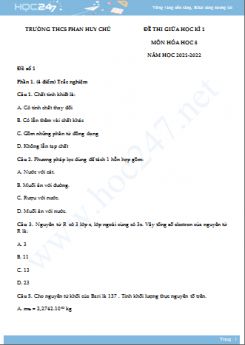 Bộ 5 đề thi giữa HK1 môn Lịch sử 8 có đáp án năm 2021-2022 Trường THCS Long Sơn