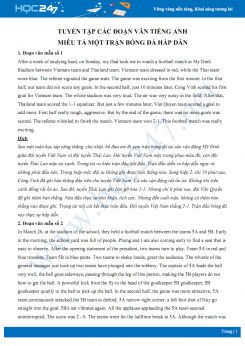 Tuyển tập các đoạn văn Tiếng Anh miêu tả một trận bóng đá hấp dẫn