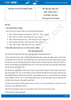 Bộ 4 đề thi giữa HK1 môn Tiếng Việt 5 có đáp án năm 2021-2022 Trường Tiểu học Nguyễn Đình Chiểu