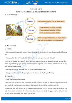 Đóng vai cậu bé kể lại truyện Em bé thông minh