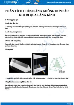 Phương pháp giải bài tập Phân tích chùm sáng không đơn sắc khi đi qua lăng kính Vật lý 9