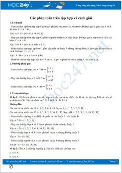 Các phép toán trên tập hợp và cách giải Toán 10