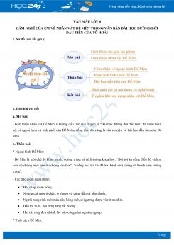 Cảm nghĩ của em về nhân vật Dế Mèn trong văn bản Bài học đường đời đầu tiên