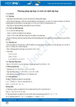 Phương pháp tập hợp và cách xác định tập hợp Toán 10