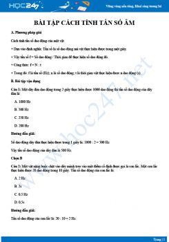 Phương pháp bài tập Tính tần số âm Vật lý 7