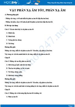 Phương pháp giải dạng bài tập Vật phản xạ âm tốt, phản xạ âm kém Vật lý 7