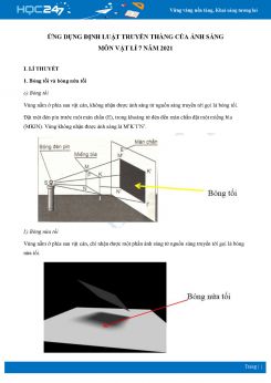 Hướng dẫn giải Ứng dụng định luật truyền thẳng của ánh sáng môn Vật Lí 7 năm 2021