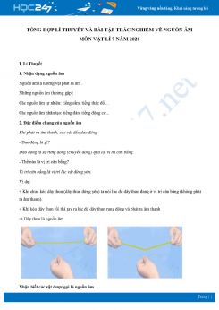 Tổng hợp lí thuyết và bài tập trắc nghiệm về Nguồn âm môn Vật lí 7 năm 2021 có đáp án