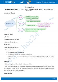 Phát biểu cảm nghĩ của em về nhân vật Sơn trong truyện ngắn Gió lạnh đầu mùa