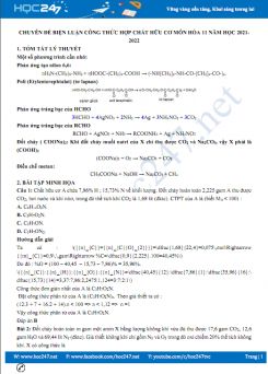 Chuyên đề biện luận công thức hợp chất hữu cơ môn Hóa 11 năm học 2021-2022