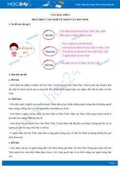 Phát biểu cảm nghĩ về nhân vật Sơn Tinh