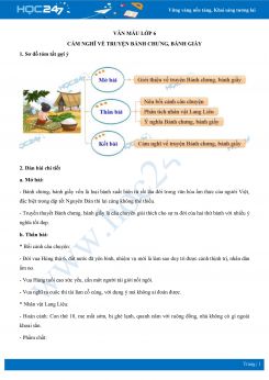 Cảm nghĩ về truyện Bánh chưng, bánh giầy