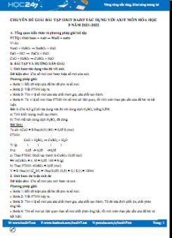 Chuyên đề giải bài tập oxit bazơ tác dụng với axit môn Hóa học 9 năm 2021-2022