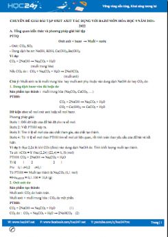 Chuyên đề giải bài tập oxit axit tác dụng với bazơ môn Hóa học 9 năm 2021-2022