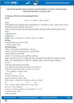 Chuyên đề phương pháp giải bài tập muối nhôm tác dụng với dung dịch kiềm môn Hóa học 9 năm 2021-2022
