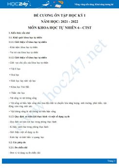Đề cương ôn tập học kì 1 môn KHTN 6 Chân trời sáng tạo năm 2021 - 2022