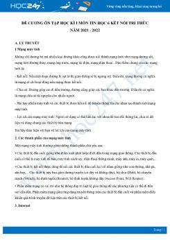 Đề cương ôn tập học kì 1 môn Tin học 6 Kết nối tri thức năm 2021 - 2022 có đáp án