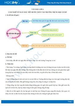 Cảm nghĩ về ngày đầu tiên bước chân vào trường Trung học cơ sở