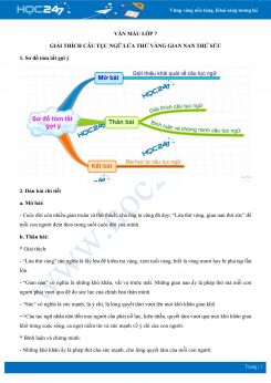 Giải thích câu tục ngữ Lửa thử vàng gian nan thử sức