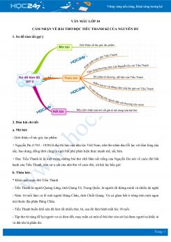 Cảm nhận về bài thơ Đọc Tiểu Thanh kí của Nguyễn Du