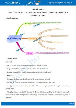 Nghị luận xã hội về sự bổ ích của những chuyến tham quan du lịch đối với học sinh