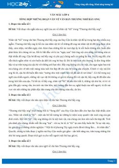 Tổng hợp những đoạn văn về văn bản Thương nhớ bầy ong