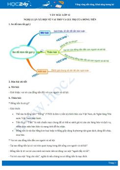 Nghị luận xã hội về vai trò và giá trị của đồng tiền