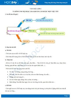 Tả hình ảnh mẹ hoặc cha khi em làm được một việc tốt