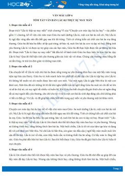 Tóm tắt văn bản Lắc-ki thực sự may mắn